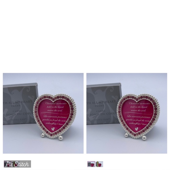 Mary Kay X2 Pink Heart Rhinestone Gem Picture Frame NEW - Picture 1 of 3